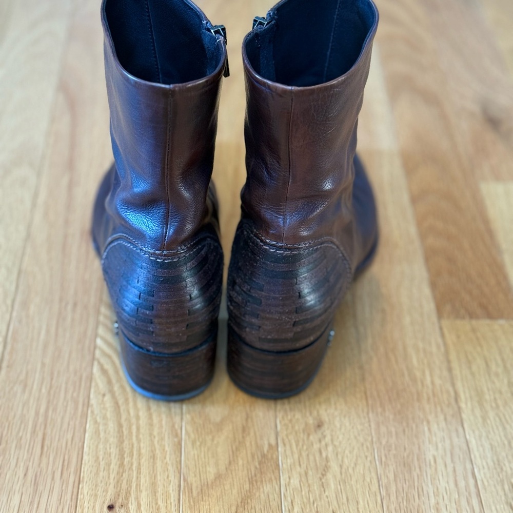 Sam Edelman Brown Leather Ankle Boots - Picture 3 of 7